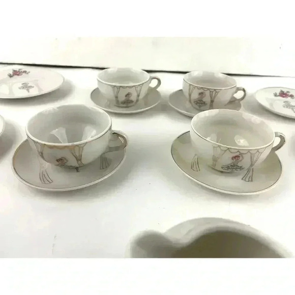 VTG Lot of 17 Child's Tea Set Japan Lady Ballerina Tea Set General IND NY - Picture 2 of 14